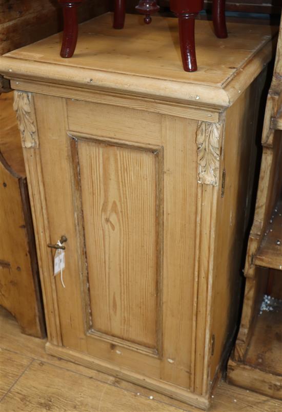 A pine pot cupboard W.47cm